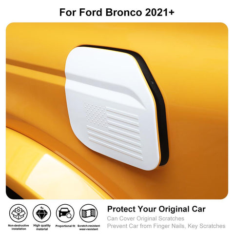 Exterior Door Filler Fuel Gas Cap Cover Trim For Ford Bronco 2021+ US Flag Accessories | CheroCar