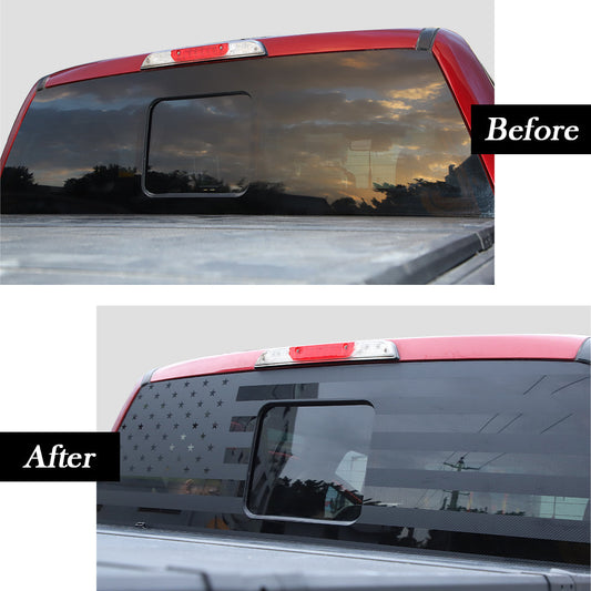 Rear Window Trim Cover Sticker Decal US Flag for Ford F150 2015+｜CheroCar