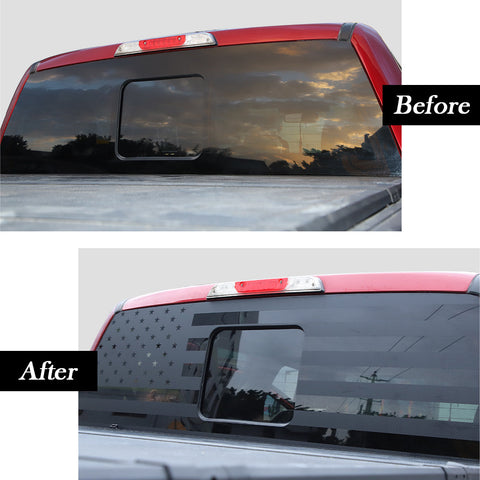 Rear Window Trim Cover Sticker Decal US Flag for Ford F150 2015+｜CheroCar