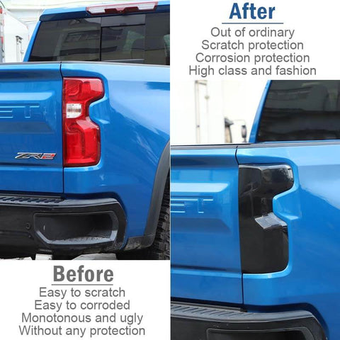 Blackened Taillight Lamp Shell Cover Trim For Chevrolet Silverado 2022+ Accessories | CheroCar