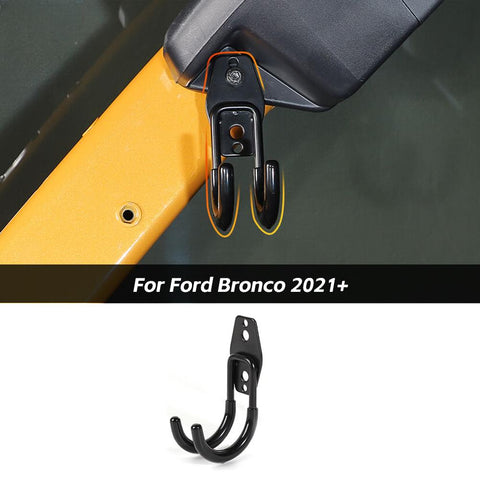 Car Round Hook Bag Holder Organizer Trim Decoration For Ford Bronco 2021+ Accessories Black | CheroCar