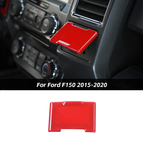 For Ford F150 2015-2020 Red Carbon Fiber Central Electrical Outlet Power Socket Cover Trim  Accessories | CheroCar