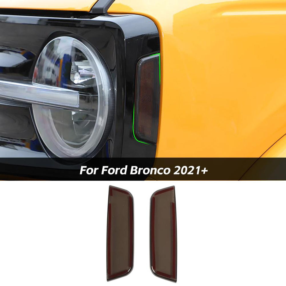 For 2021+ Ford Bronco Front Side Light Lamp Decor Cover Guard