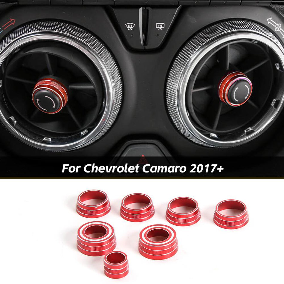 For 2017+ Chevrolet Camaro 7PCS Aluminum Alloy Dashboard Switch Trim Decor Ring