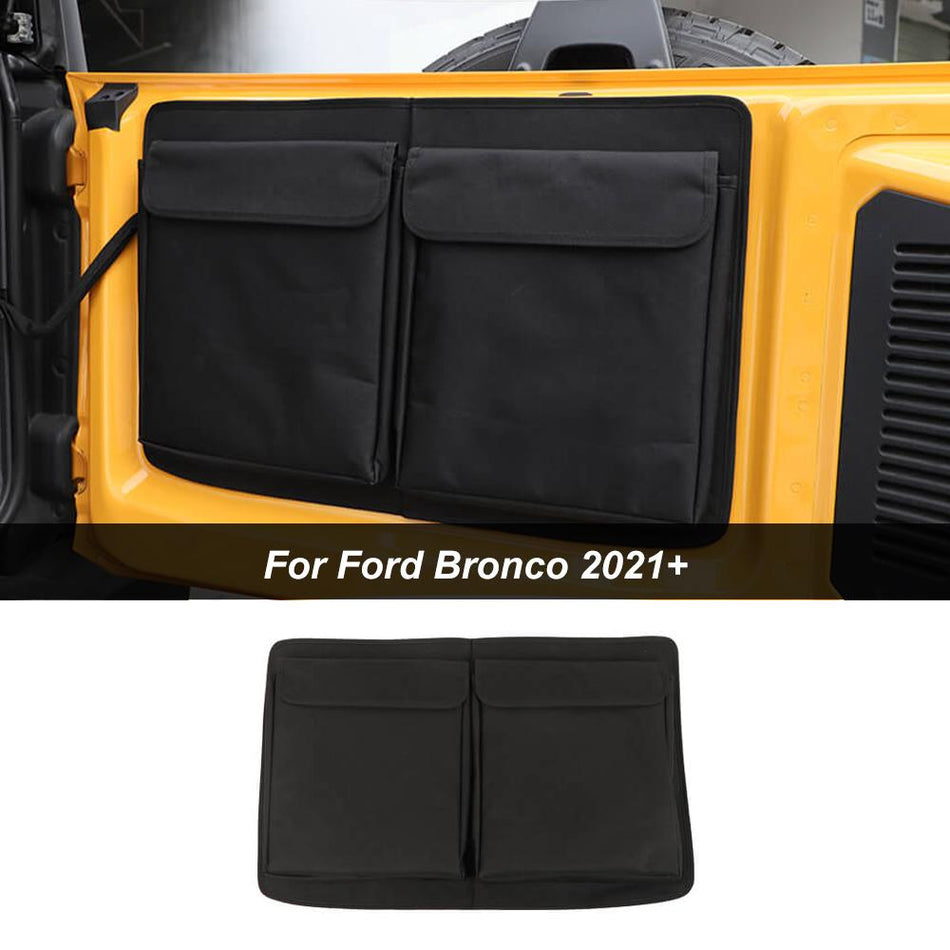 For 2021+ Ford Bronco Black Tailgate Door Storage Bag Case Cover Tool Organizer