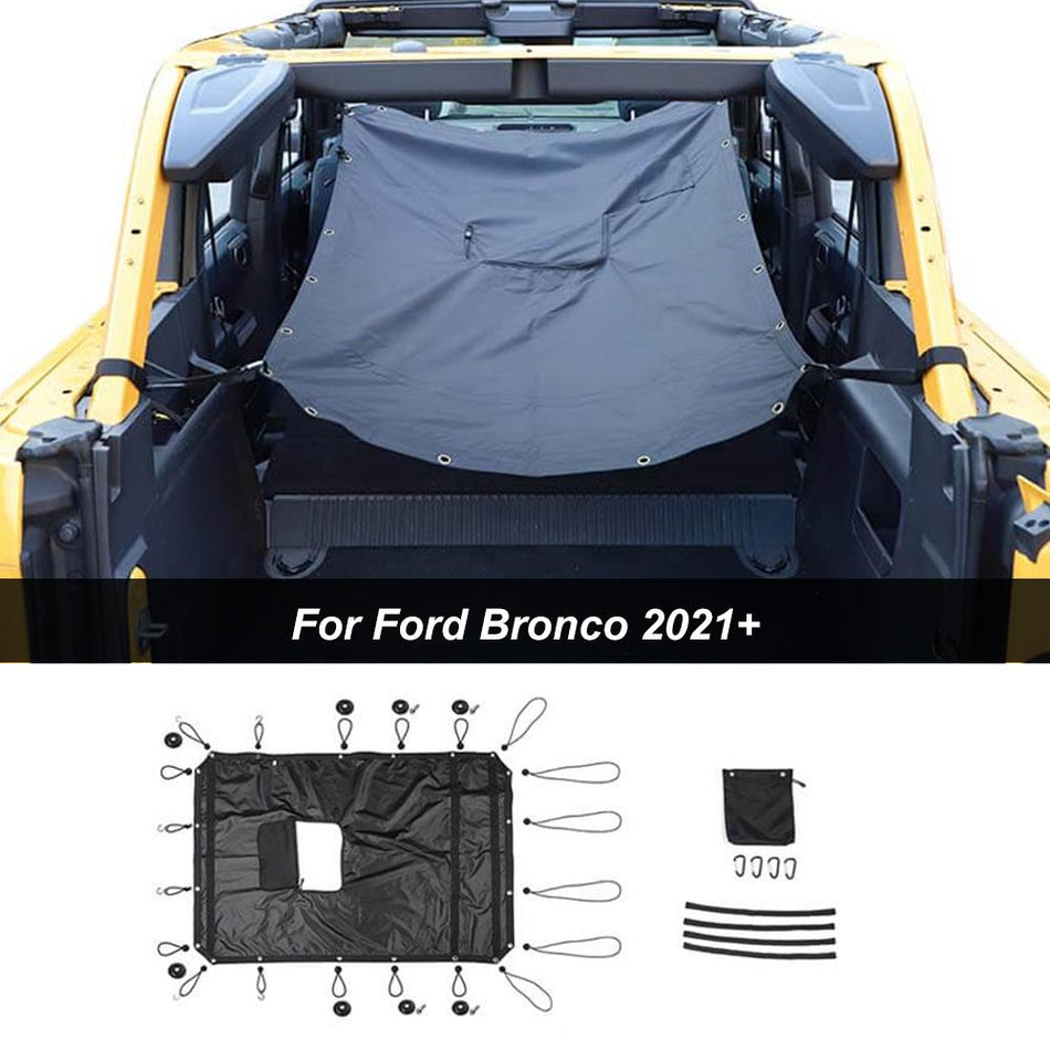 For 2021+ Ford Bronco 2/4Door Black Sunshade Top Car Bed Rest Roof Hammock