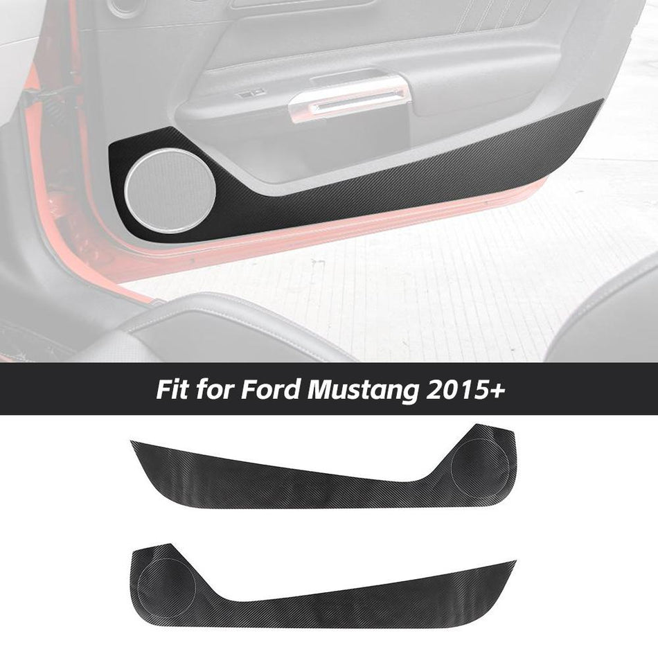 For 2015+ Ford Mustang Car Door Side Anti-Kick Carbon Fiber Style Sticker Trim