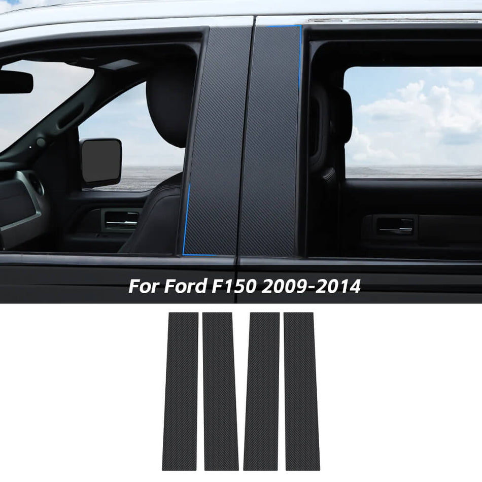 For 2009-2014 Ford F150 Raptor Window Pillar Post Decal Sticker Trim Real Carbon Fiber