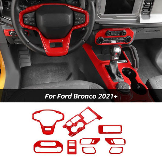 For Ford Bronco 2021+ 4 Door Interior Decoration Trim Kit Accessories 9PCS | CheroCar