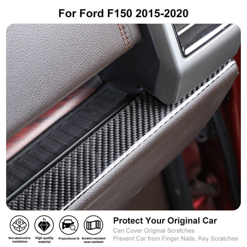 Soft Carbon Fiber Center Console Dashboard Trim Sticker for Ford F-150 2015-2020｜CheroCar