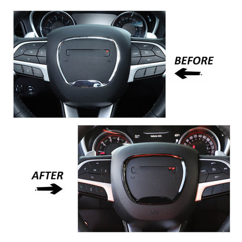 Steering Wheel Moulding Frame Cover Trim For Dodge Challenger 2015+ & Charger 2015+ & Durango 2014+｜CheroCar