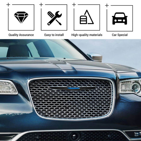 Front Center Net Grid Car Logo Badge Cover Trim For Chrysler 300/300C 2015+｜CheroCar