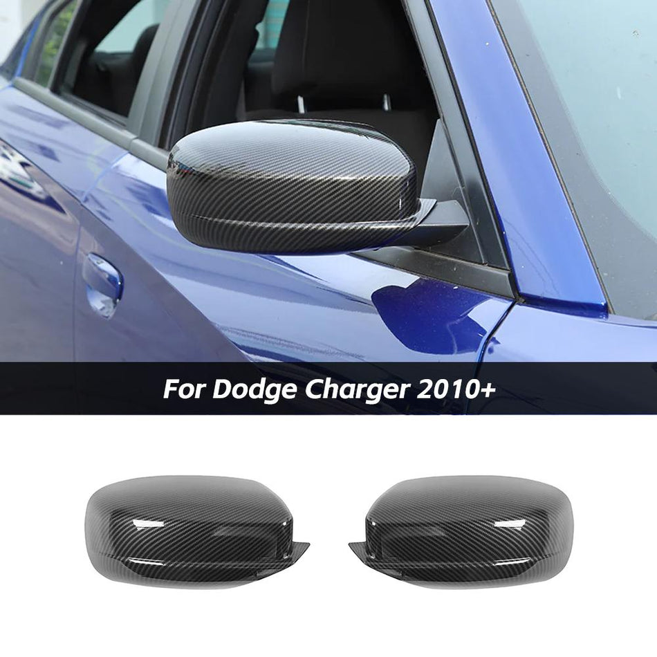 For 2010+ Dodge Charger Side Door Mirror Covers Shell Cap Trim Cover