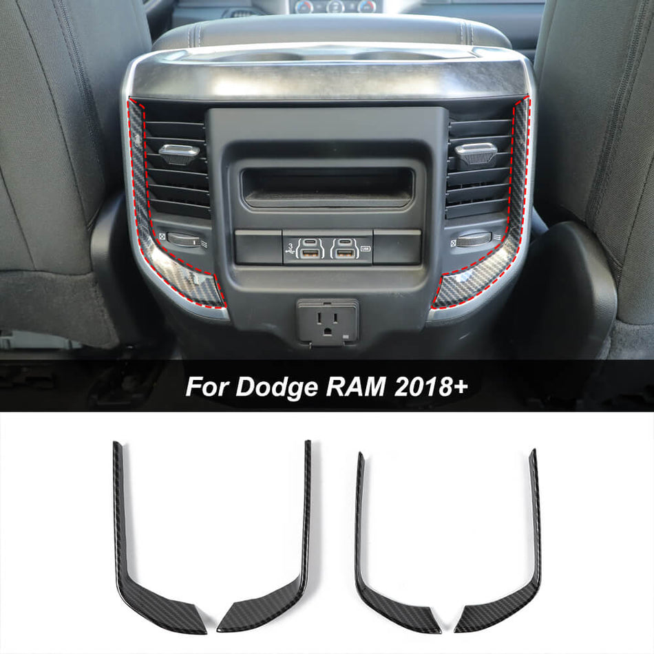 For 2018+ Dodge Ram Front & Rear Central Air Vent Cover Trim Strips