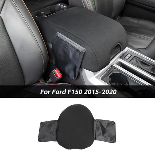 Central Console Armrest Box Cover Black For Ford F150 Cloth 2015-2020 Accessories | CheroCar